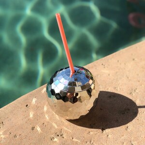 Disco Ball Cup with Clear Straw, Bachelorette Party Decor, Disco Tumbler, Bridal Party Favors, Bridal Shower Favors, Renaissance World Tour