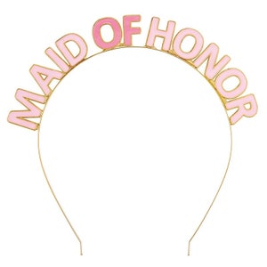 Maid of Honor Headband in Pink, Pink Headband, Maid of Honor Tiara, MOH Headband, Maid of Honor gift, Maid of Honor proposal,Bridesmaid gift
