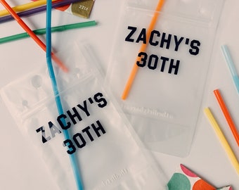 CUSTOM DRINK POUCHES | Party Pouches | Booze Bags | Drink Bags | Reusable | Alcohol | Quarantine | Birthday | Pool Party | Cocktails to Go