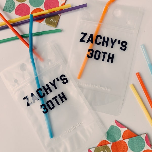 CUSTOM DRINK POUCHES | Party Pouches | Booze Bags | Drink Bags | Reusable | Alcohol | Quarantine | Birthday | Pool Party | Cocktails to Go