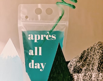 APRÈS SKI Reusable Drink Pouches with Straw