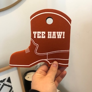 COWBOY BOOT can cooler, Bachelorette party favor, Tailgate, College Football, Cowboy Boot, Slim Can Cooler, yeehaw, Hook Em Horns, Gameday