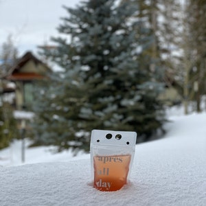 APRÈS SKI Reusable Drink Pouches with Straw, Ski Weekend, Apres All Day, Skip Trip, Skiing, Weekend Getaway, Ski Weekend, Glamping image 2