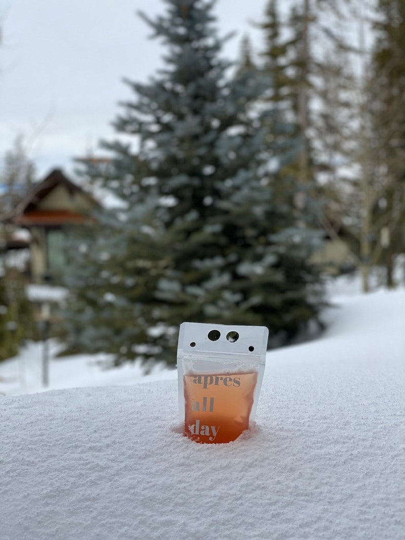 APRÈS SKI Reusable Drink Pouches with Straw, Ski Weekend, Apres All Day, Skip Trip, Skiing, Weekend Getaway, Ski Weekend, Glamping image 2