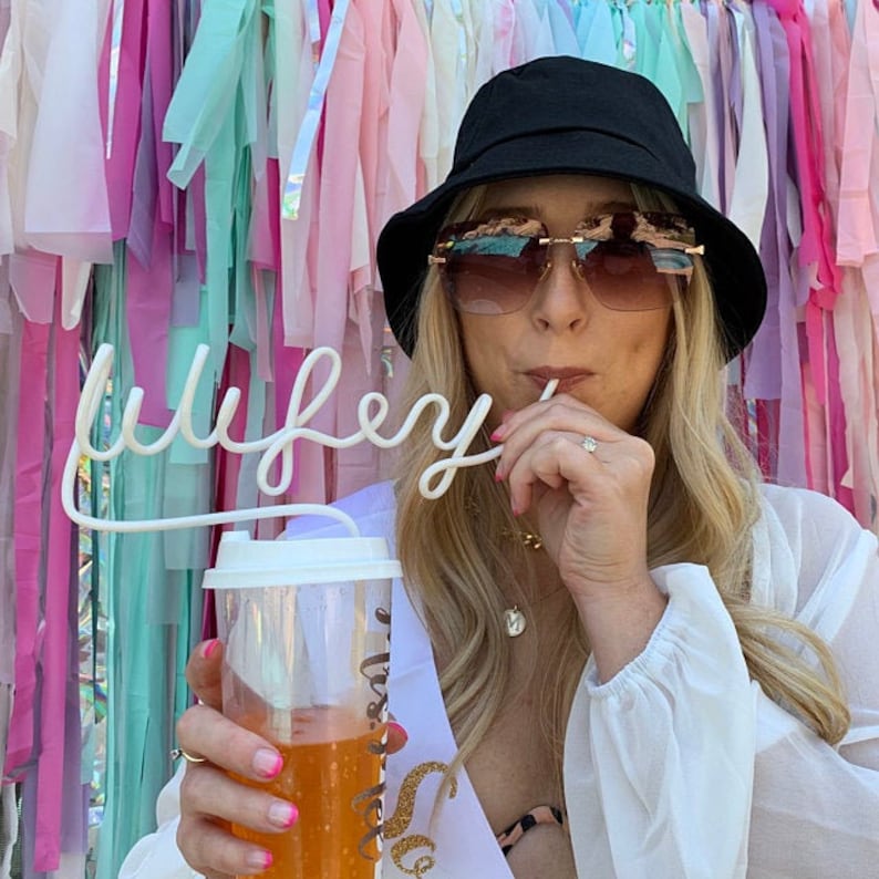 WIFEY Bachelorette Party Crazy Straws Custom Bride Straw image 1