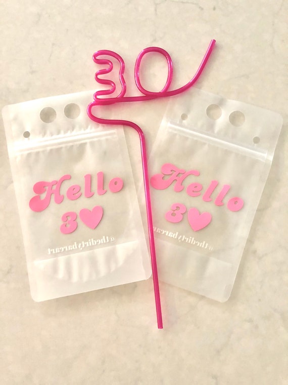 30TH BIRTHDAY Drink Pouches Booze Bags Party Pouches Drink Bags