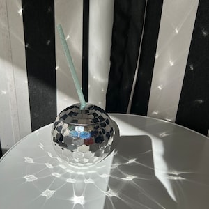 Disco Ball Cup with Clear Straw, Bachelorette Party Decor, Disco Tumbler, Bridal Party Favors, Bridal Shower Favors, Last Disco