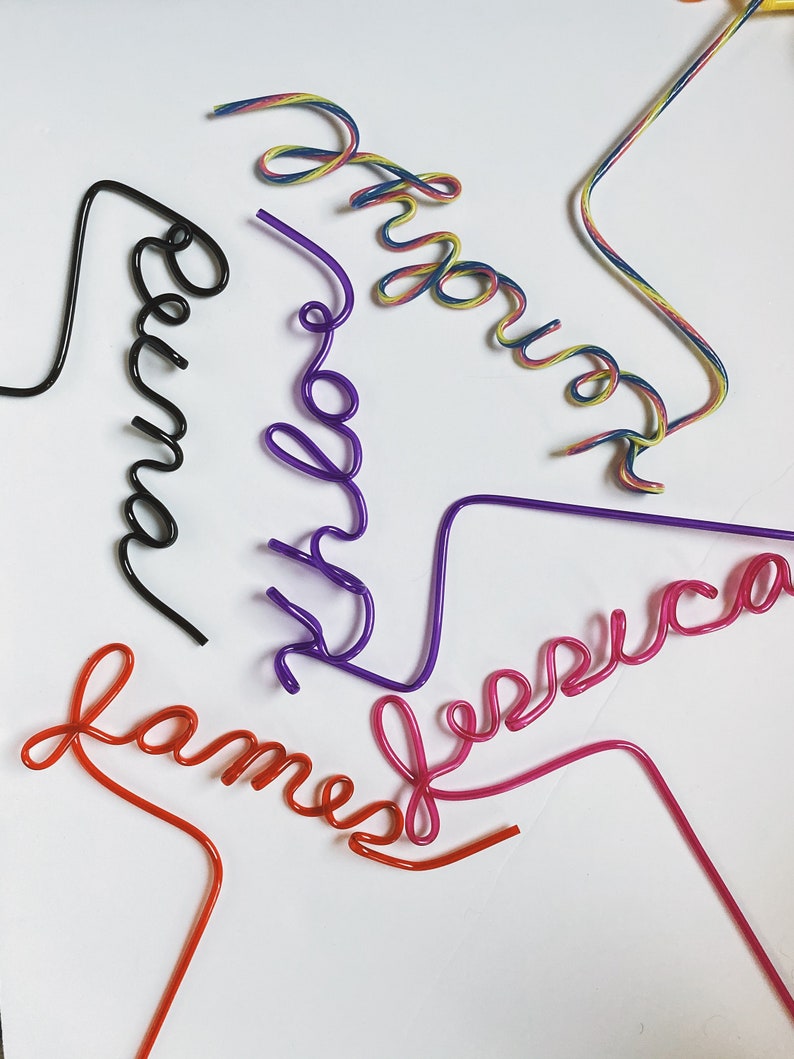 Customizable Party Crazy Straws Personalized Name Straw Etsy