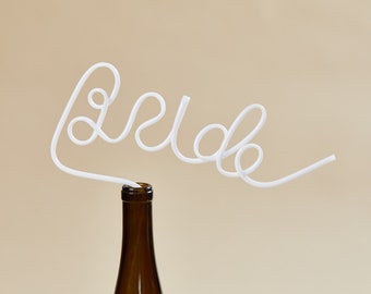 XL White Bride Straw, Bachelorette Party Straws, Hen Party Straw, Bride Drink Straw, Bachelorette Party Decoration, Gift for bride