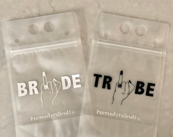 BRIDE TRIBE BACHELORETTE Party Pouches | Booze Bags | Drink Pouches | Drink Bags | Reusable | Alcohol | Vacation | Girls Weekend | Reusable