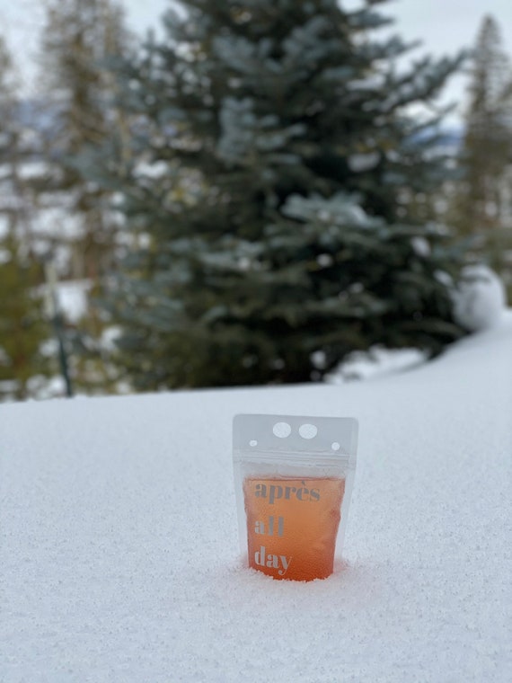 APRES SKI Reusable Drink Pouches With Straw Ski Weekend Apres All Day Skip Trip Skiing Weekend Getaway Ski Weekend Glamping Etsy Canada