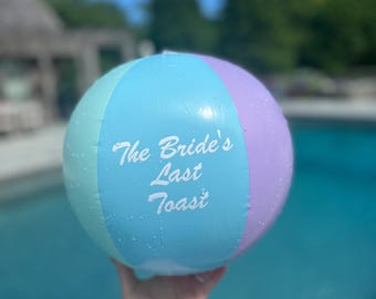 Custom beach balls, Personalized beach balls, Pastel Rainbow Beach Balls, Destination Wedding, Birthday Pool Party, Last Toast on the Coast