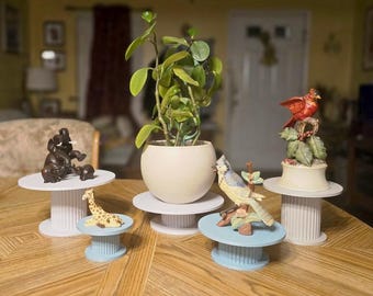 Column Pedestal Riser in a Marble Color for Knickknacks, figurines, statues or plants