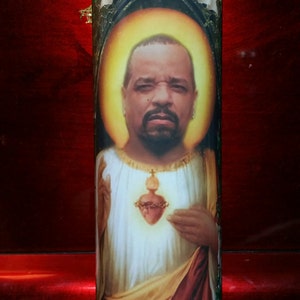 Ice T or Fin SVU Celebrity Saint Prayer Candle - Church