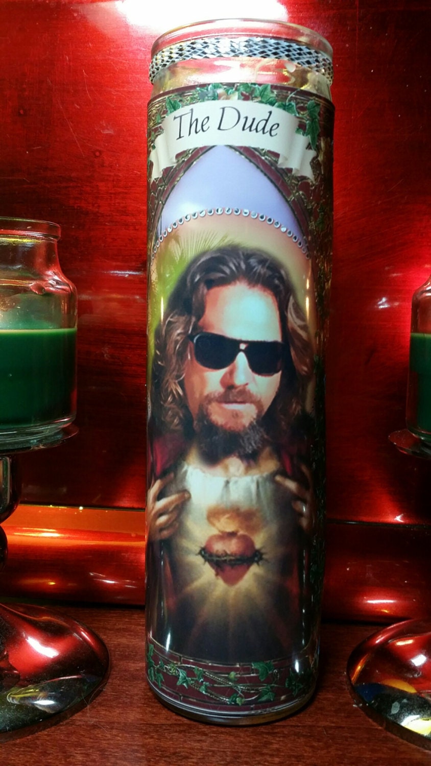 The Dude Lebowski Celebrity Saint Candle Prayer Candle Church Styled