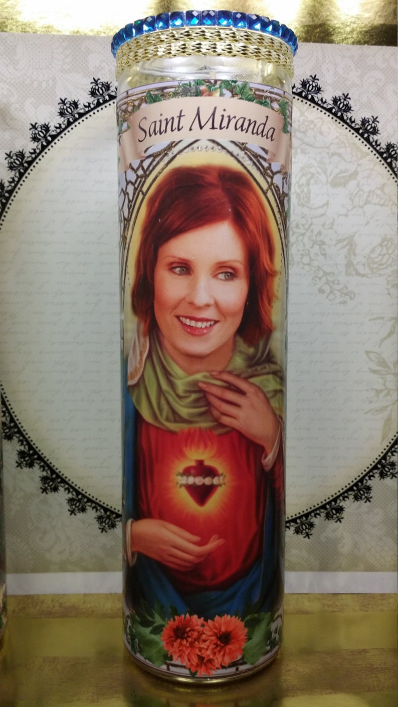 Sex in the City Miranda Cynthia Nixon Celebrity Saint Prayer Candle Church image 1