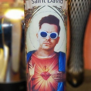 David  Rose Celebrity Saint  Prayer Candle