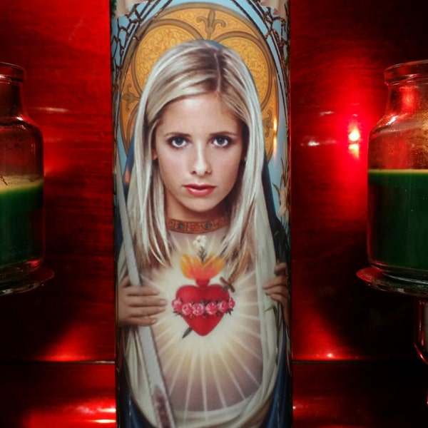 Buffy the Vampire Slayer -  Buffy  - Sarah Michelle Gellar - Celebrity Saint prayer Candles