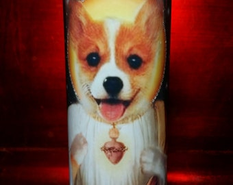 Corgi Puppy Pet Saint Prayer Candles - Canine Customizable