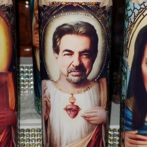 U Pick 4 Candle set of Criminal Minds CAST Celebrity Saint Prayer Candle image 3