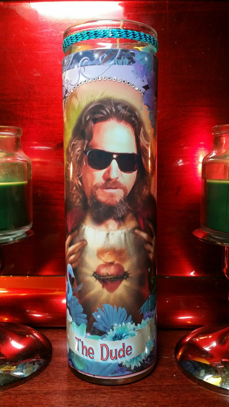The Dude Lebowski Celebrity Saint Candle Prayer Candle Etsy