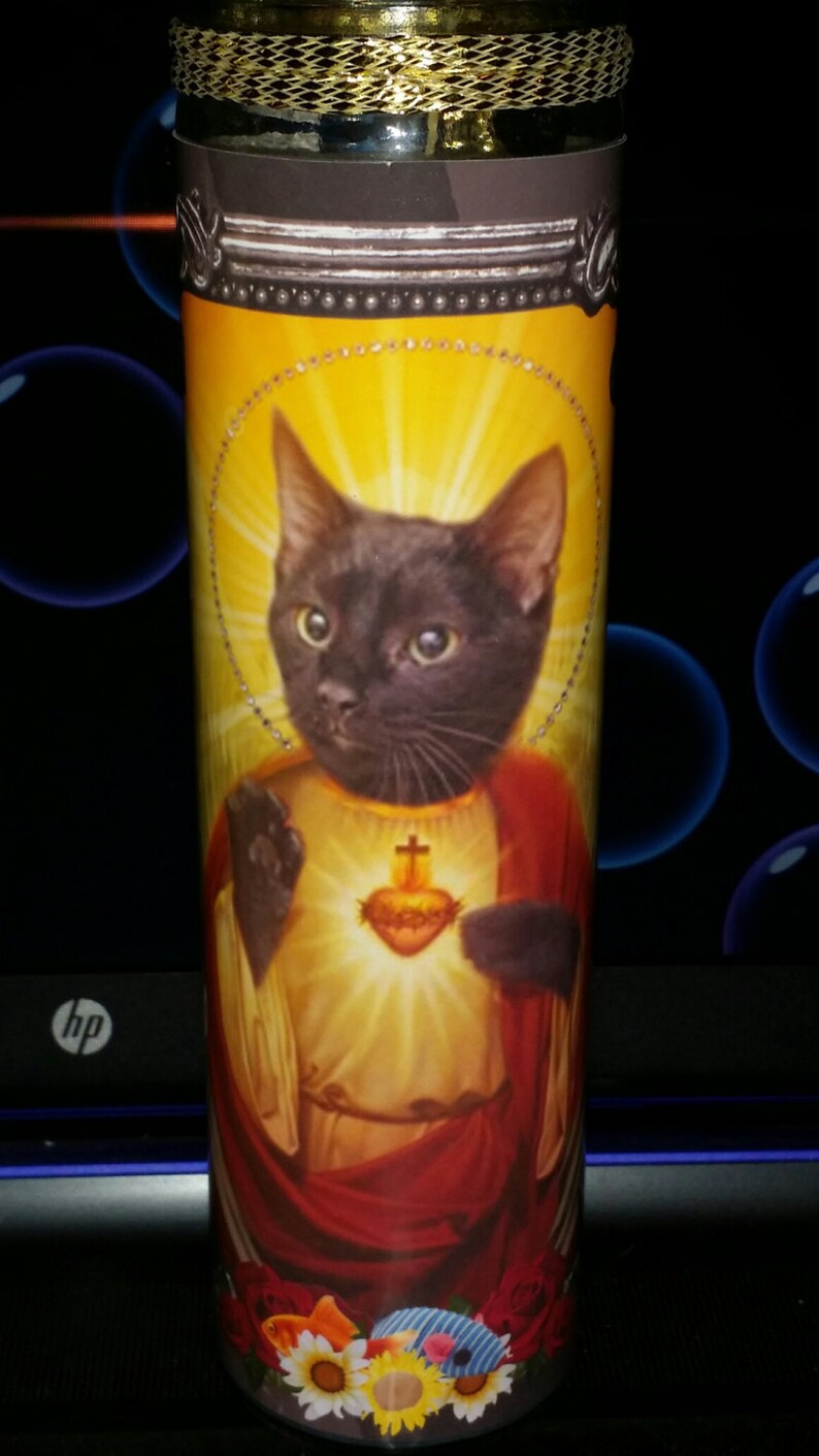 Black CAT Pet Saint Prayer Candles Feline Saints Cats Etsy