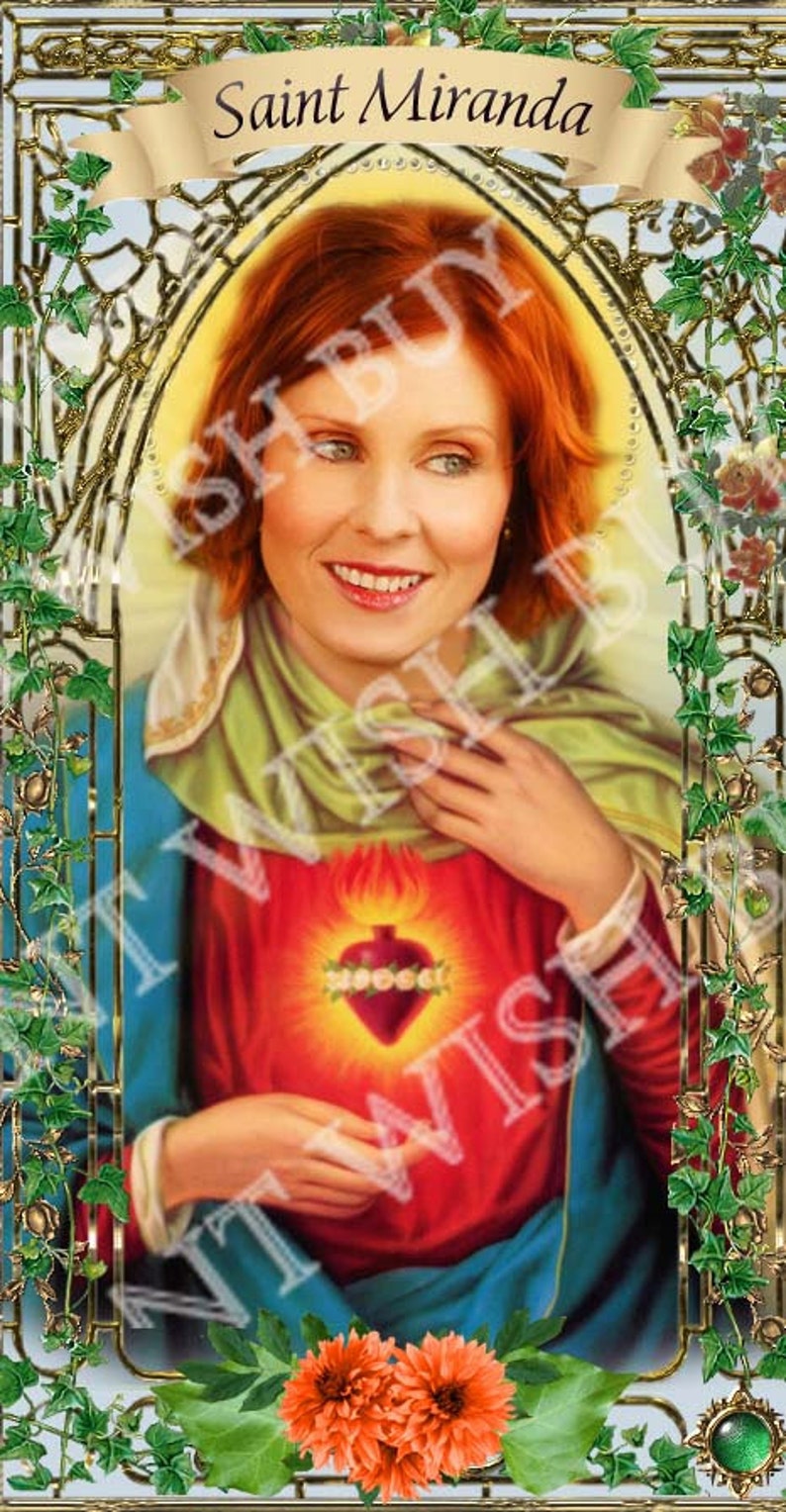 Sex in the City Miranda Cynthia Nixon Celebrity Saint Prayer Candle Church image 2