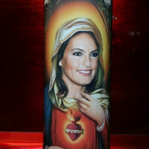 Olivia Benson - Mariska Hargitay -  SVU Celebrity Church  Saint Prayer Candle