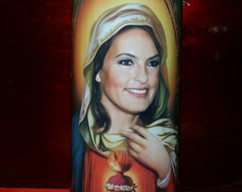 Olivia Benson - Mariska Hargitay -  SVU Celebrity Church  Saint Prayer Candle