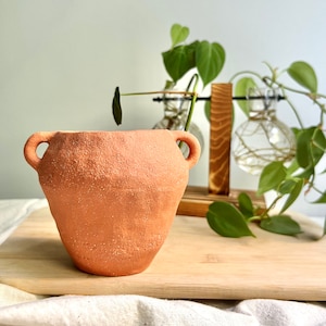Small Pithos Raw Clay Planter | Handmade Ceramic Planter
