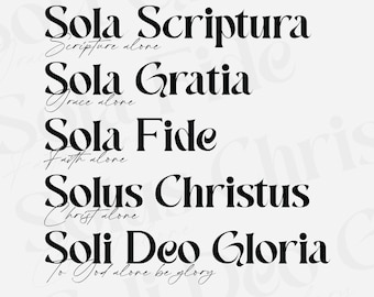 Five Solas Of The Reformation Vector / svg / ai / eps / pdf / png