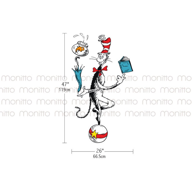 Cat Juggling on Ball Dr Seuss Quote Wall Decal for Etsy