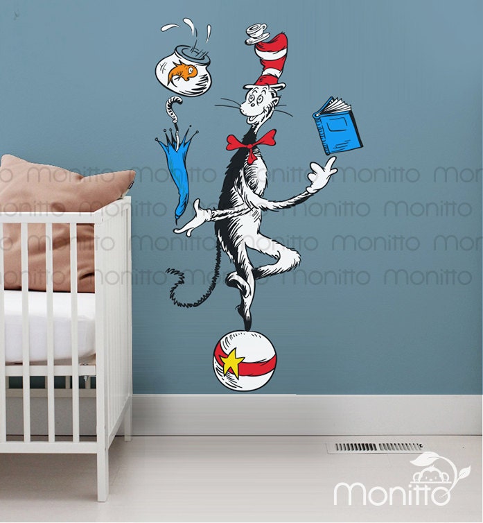 Cat Juggling on Ball Dr Seuss Quote Wall Decal for Etsy