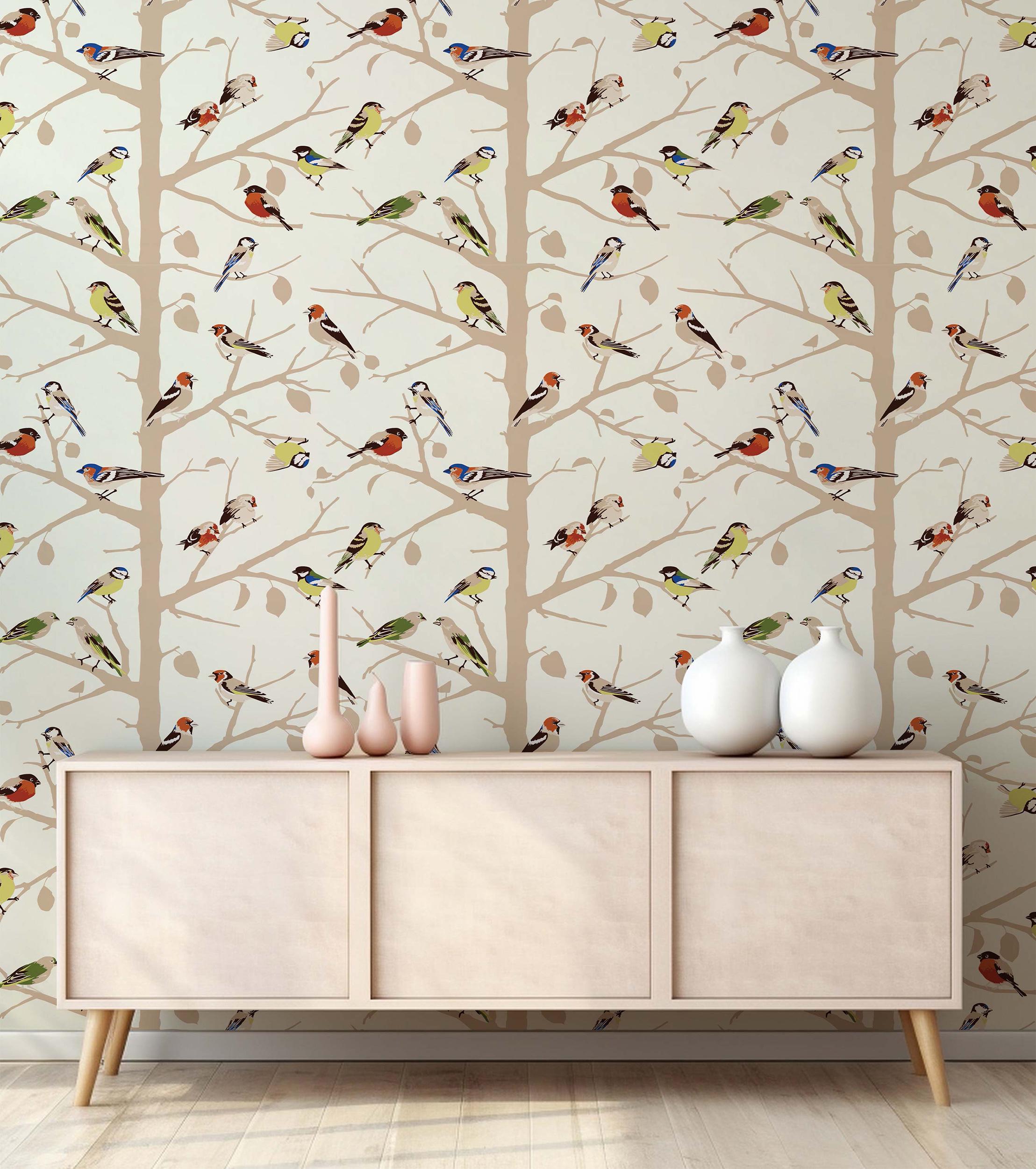 Brighten Your Space With Beautiful Bird Wallpaper Designs Whimsical ...