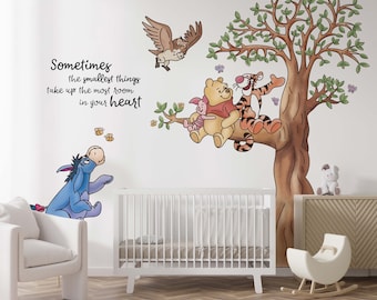 Winnie de Poeh, Winnie en vrienden muur sticker, Kids muurstickers