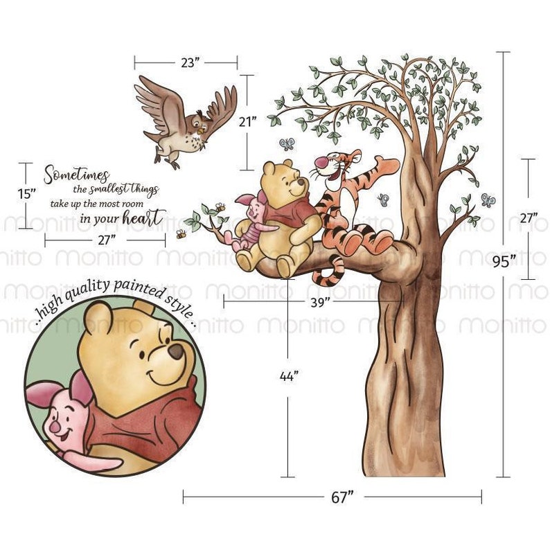 Winnie the Pooh Winnie and Friends Wall Decal Kids Wall Etsy
