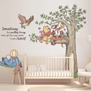 Winnie The Pooh, Winnie and Friends Wall Decal, Kids Wall Stickers, Removable Kids Room Stickers, Nursery Wall Art, Playroom Decor