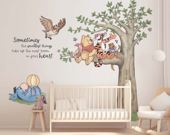 Winnie The Pooh, Winnie and Friends Wall Decal, Kids Wall Stickers, Removable Kids Room Stickers, Nursery Wall Art, Playroom Decor