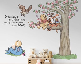 Waldbär und Freunde Wandtattoo | Magische Kinderzimmer Aufkleber | Kinderzimmer Dekor