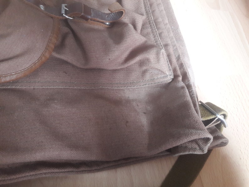 Vintage military stylish medium canvas hipster backpack