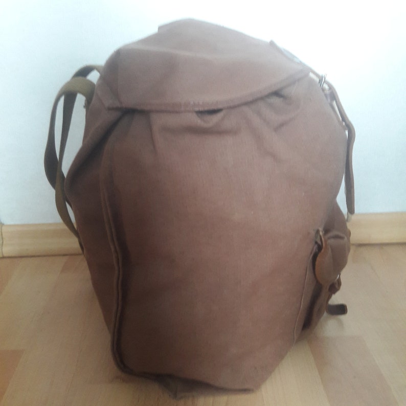 Vintage military stylish medium canvas hipster backpack
