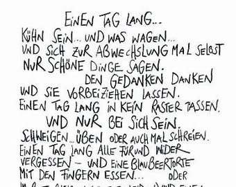 Bild &quot;Einen Tag lang ...&quot; - DIN A4 - eDITION GUTE GEISTER