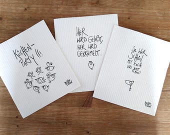 3-piece cleaning cloth set "Kitchen Party" - eDITION GOOD SPIRITS
