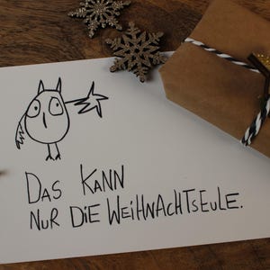 Carte postale "Chouette de Noël" - eDITION GOOD GEISTER
