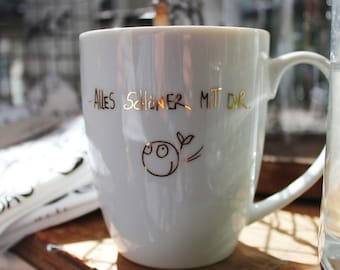 Real gold printed mug "Everything more beautiful with you" - EDITION GUTE GEISTER