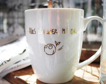 Real gold printed mug "Everything more beautiful with you" - EDITION GUTE GEISTER