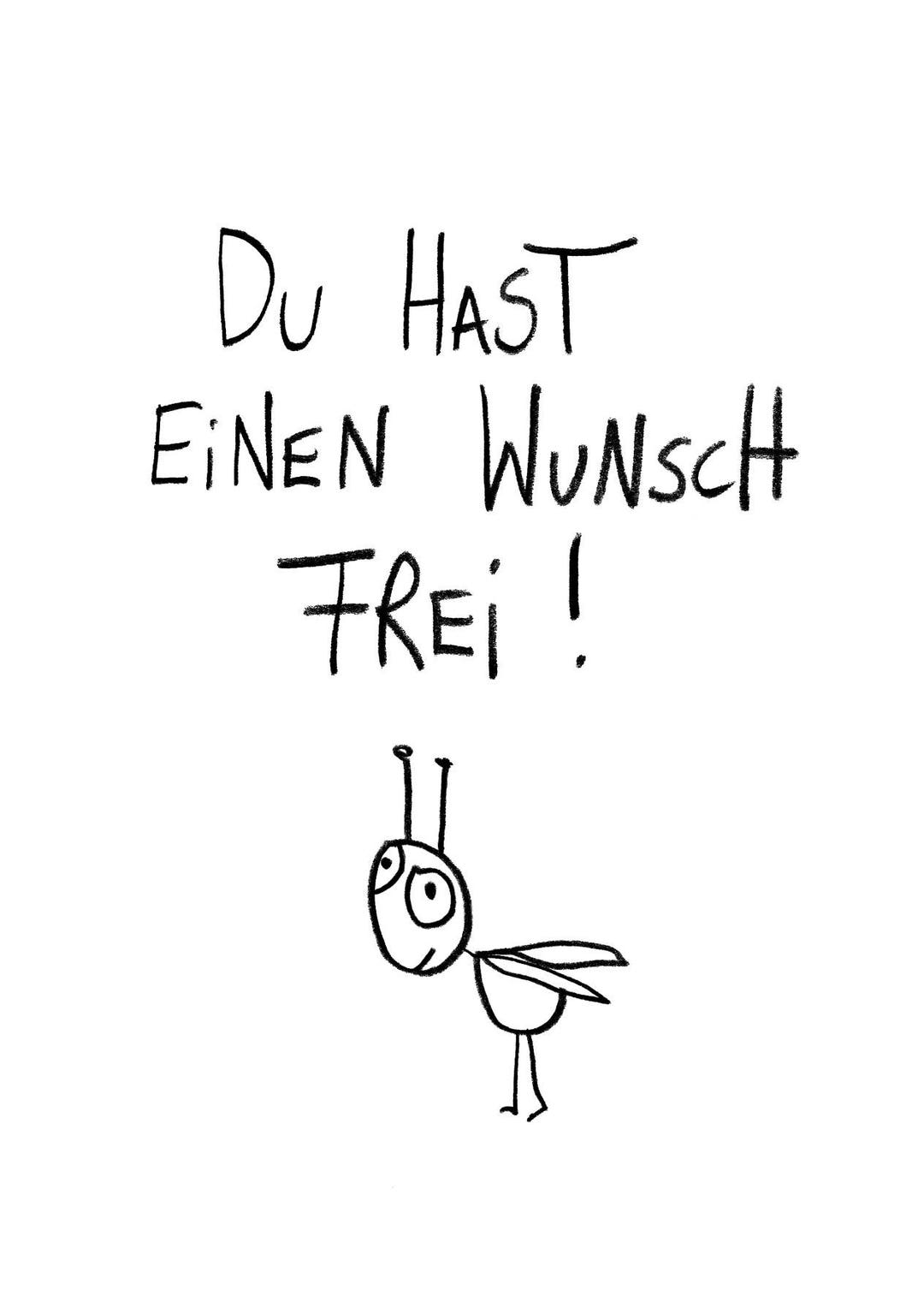 Wenn Ich Einen Wunsch Frei Hätte Postkarte "Wunsch frei" - Etsy.de
