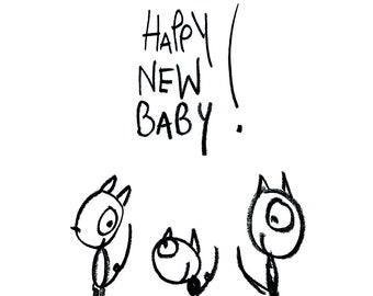 Postcard "Happy new baby"