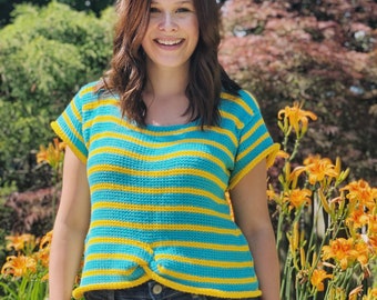Tunisian Crochet Twist Summer Tee Shirt