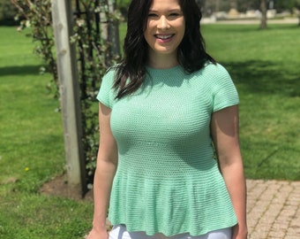 Perfect Peplum Top Down Summer Crochet Pattern